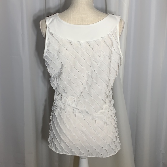 Like new! Ruffled Tank Top with Beaded Neckline - Picture 9 of 9